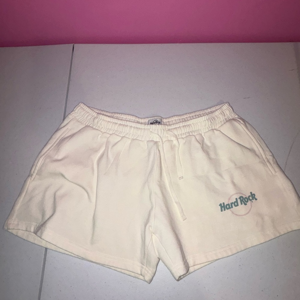 NWOT Hard Rock Women's White Athletic Shorts